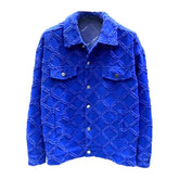 Schlanke Ornament Herren Jeansjacke